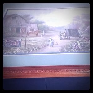 Vtg Armish Farm Painting